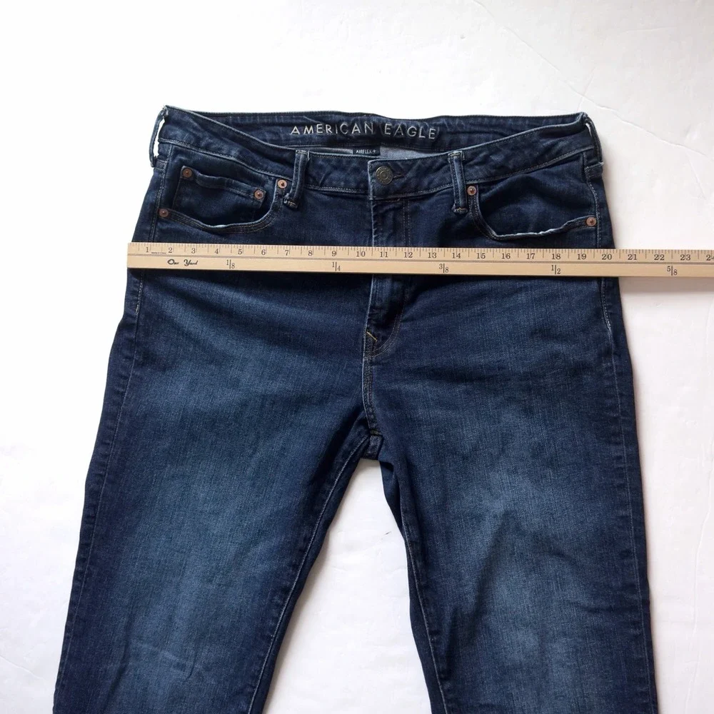 American Eagle Athletic Straight Jeans Mens 36x32 Stretch Dark Mid Rise  READ
